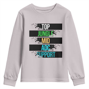 Gaming Humor 5 Roles Youth Sweatshirt Quote For Gamer Lovers TS12 Ice Gray Print Your Wear