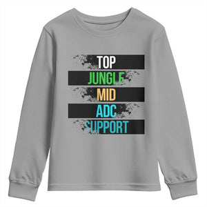 Gaming Humor 5 Roles Youth Sweatshirt Quote For Gamer Lovers TS12 Sport Gray Print Your Wear