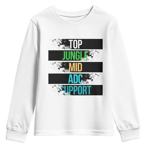 Gaming Humor 5 Roles Youth Sweatshirt Quote For Gamer Lovers TS12 White Print Your Wear