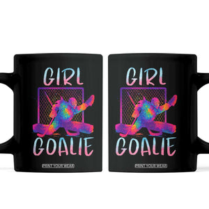 Funny Ice Hockey Girl Goalie Splatter Art Coffee Mug Gift For Women TS12 Black Print Your Wear