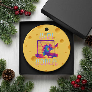 Funny Ice Hockey Girl Goalie Splatter Art Ceramic Ornament Gift For Women TS12 1pc Yellow Cheese Print Your Wear