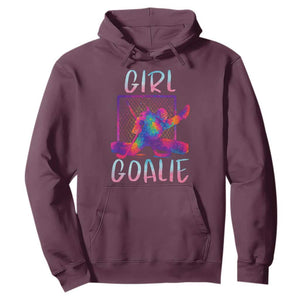 Funny Ice Hockey Girl Goalie Splatter Art Hoodie Gift For Women TS12 Maroon Print Your Wear