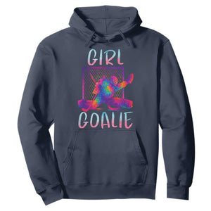 Funny Ice Hockey Girl Goalie Splatter Art Hoodie Gift For Women TS12 Navy Print Your Wear