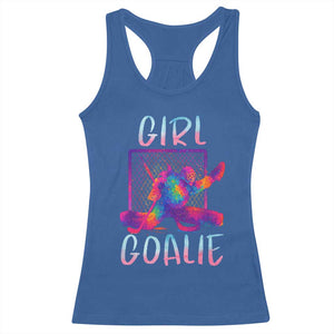Funny Ice Hockey Girl Goalie Splatter Art Racerback Tank Top Gift For Women TS12 Royal Blue Print Your Wear