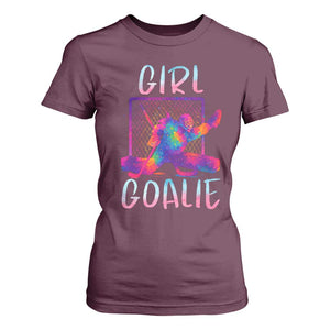 Funny Ice Hockey Girl Goalie Splatter Art T Shirt For Women Gift For Women TS12 Maroon Print Your Wear