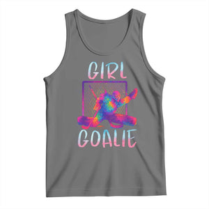 Funny Ice Hockey Girl Goalie Splatter Art Tank Top Gift For Women TS12 Black Heather Print Your Wear
