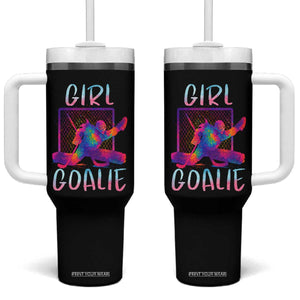 Funny Ice Hockey Girl Goalie Splatter Art Tumbler With Handle Gift For Women TS12 One Size: 40 oz Black Print Your Wear