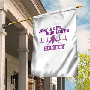 Funny Just A Girl Who Loves Hockey Garden Flag Gift For Women TS12 Print Your Wear