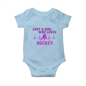 Funny Just A Girl Who Loves Hockey Baby Onesie Gift For Women TS12 Light Blue Print Your Wear