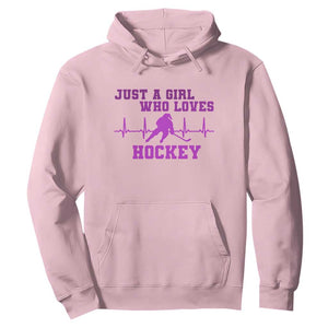 Funny Just A Girl Who Loves Hockey Hoodie Gift For Women TS12 Light Pink Print Your Wear