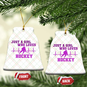 Funny Just A Girl Who Loves Hockey Ceramic Ornament Gift For Women TS12 Print Your Wear