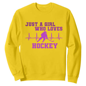 Funny Just A Girl Who Loves Hockey Sweatshirt Gift For Women TS12 Daisy Print Your Wear