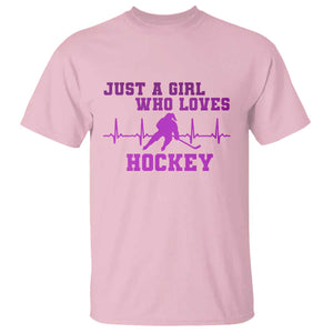 Funny Just A Girl Who Loves Hockey T Shirt Gift For Women TS12 Light Pink Print Your Wear