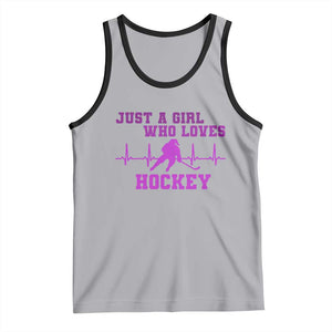 Funny Just A Girl Who Loves Hockey Tank Top Gift For Women TS12 Athletic Heather Black Print Your Wear