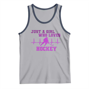Funny Just A Girl Who Loves Hockey Tank Top Gift For Women TS12 Athletic Heather Navy Print Your Wear