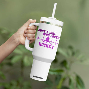 Funny Just A Girl Who Loves Hockey Tumbler With Handle Gift For Women TS12 Print Your Wear