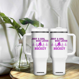Funny Just A Girl Who Loves Hockey Tumbler With Handle Gift For Women TS12 Print Your Wear