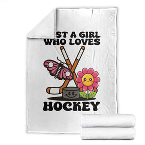 Just A Girl Who Loves Ice Hockey Throw Blanket Sports Lover Gift TS12 White Print Your Wear