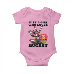 Just A Girl Who Loves Ice Hockey Baby Onesie Sports Lover Gift TS12 Light Pink Print Your Wear