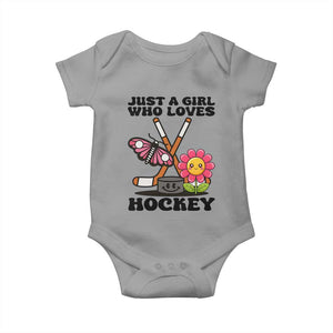 Just A Girl Who Loves Ice Hockey Baby Onesie Sports Lover Gift TS12 Sport Gray Print Your Wear