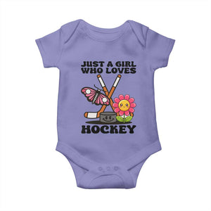 Just A Girl Who Loves Ice Hockey Baby Onesie Sports Lover Gift TS12 Violet Print Your Wear