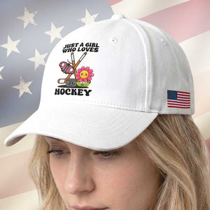 Just A Girl Who Loves Ice Hockey Baseball Cap Sports Lover Gift TS12 Print Your Wear