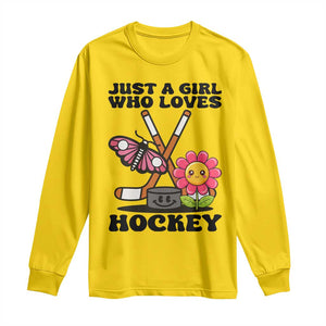 Just A Girl Who Loves Ice Hockey Long Sleeve Shirt Sports Lover Gift TS12 Daisy Print Your Wear