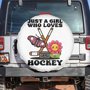 Just A Girl Who Loves Ice Hockey Spare Tire Cover Sports Lover Gift TS12 No hole White Print Your Wear