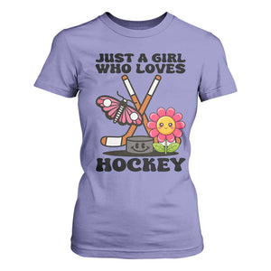 Just A Girl Who Loves Ice Hockey T Shirt For Women Sports Lover Gift TS12 Violet Print Your Wear