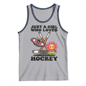Just A Girl Who Loves Ice Hockey Tank Top Sports Lover Gift TS12 Athletic Heather Navy Print Your Wear