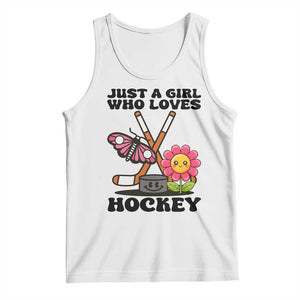 Just A Girl Who Loves Ice Hockey Tank Top Sports Lover Gift TS12 White Print Your Wear