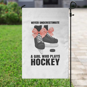 Never Underestimate A Girl Hockey Player Gift Idea Garden Flag TS12 Print Your Wear