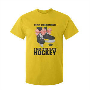 Never Underestimate A Girl Hockey Player Gift Idea T Shirt For Kid TS12 Daisy Print Your Wear
