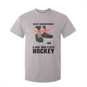 Never Underestimate A Girl Hockey Player Gift Idea T Shirt For Kid TS12 Ice Gray Print Your Wear