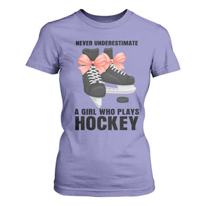 Never Underestimate A Girl Hockey Player Gift Idea T Shirt For Women TS12 Violet Print Your Wear