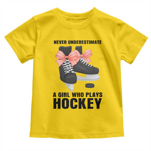 Never Underestimate A Girl Hockey Player Gift Idea Toddler T Shirt TS12 Daisy Print Your Wear