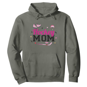 Proud Hockey Mom Hoodie Ice Hockey Supporter Gift TS12 Military Green Print Your Wear