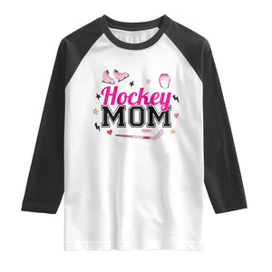 Proud Hockey Mom Raglan Shirt Ice Hockey Supporter Gift TS12 White Black Print Your Wear
