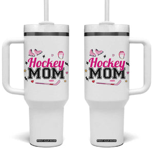 Proud Hockey Mom Tumbler With Handle Ice Hockey Supporter Gift TS12 One Size: 40 oz White Print Your Wear