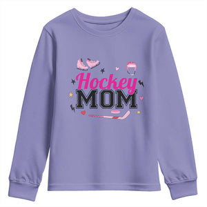 Proud Hockey Mom Youth Sweatshirt Ice Hockey Supporter Gift TS12 Violet Print Your Wear
