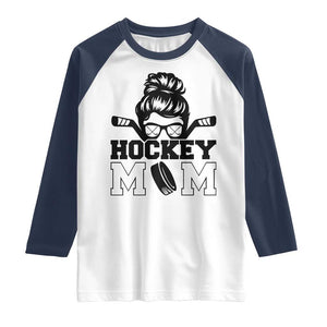 Funny Hockey Mom Quote Raglan Shirt Gift For Hockey Lovers TS12 White Navy Print Your Wear