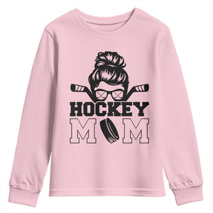Funny Hockey Mom Quote Youth Sweatshirt Gift For Hockey Lovers TS12 Light Pink Print Your Wear