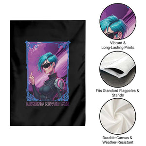 Cyberpunk Girl Legend Never Die Garden Flag Gaming Aesthetic Gift TS12 Print Your Wear