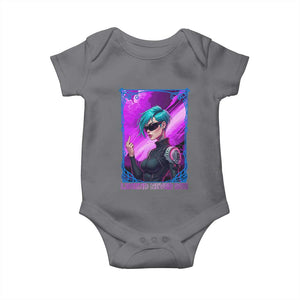 Cyberpunk Girl Legend Never Die Baby Onesie Gaming Aesthetic Gift TS12 Charcoal Print Your Wear