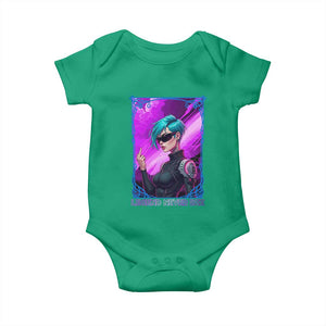 Cyberpunk Girl Legend Never Die Baby Onesie Gaming Aesthetic Gift TS12 Irish Green Print Your Wear