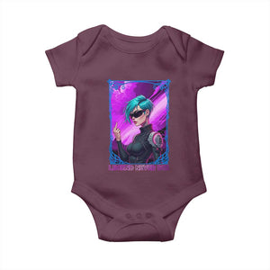 Cyberpunk Girl Legend Never Die Baby Onesie Gaming Aesthetic Gift TS12 Maroon Print Your Wear