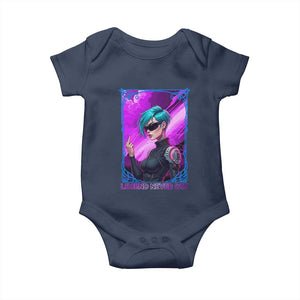 Cyberpunk Girl Legend Never Die Baby Onesie Gaming Aesthetic Gift TS12 Navy Print Your Wear