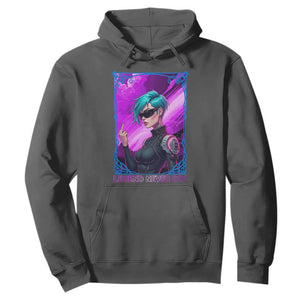 Cyberpunk Girl Legend Never Die Hoodie Gaming Aesthetic Gift TS12 Dark Heather Print Your Wear