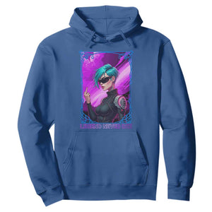 Cyberpunk Girl Legend Never Die Hoodie Gaming Aesthetic Gift TS12 Royal Blue Print Your Wear