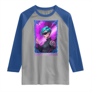 Cyberpunk Girl Legend Never Die Raglan Shirt Gaming Aesthetic Gift TS12 Sport Gray Royal Print Your Wear